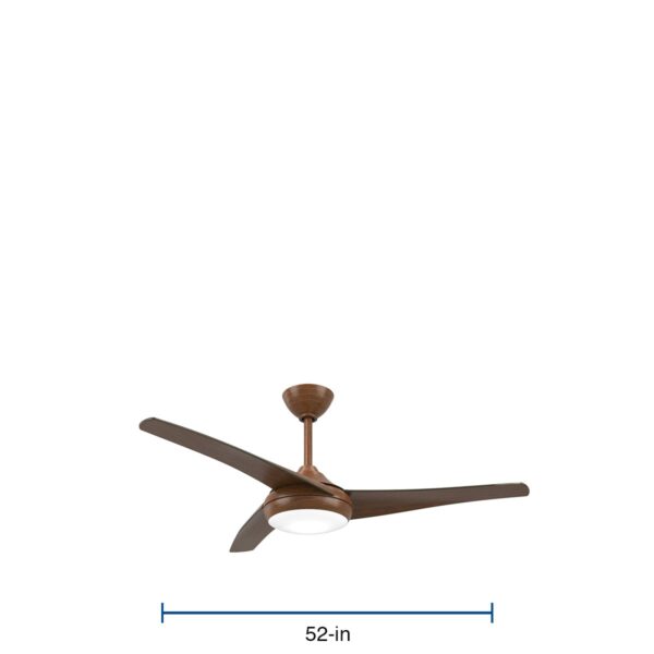Minka Ceiling Fan Co. Aeroflo 52-Inches Distressed Koa with Distressed Koa Blades Integrated LED Fixture Indoor Downrod mount Standard Ceiling Fan With Light and Remote ( 3 -Blade) - Image 5