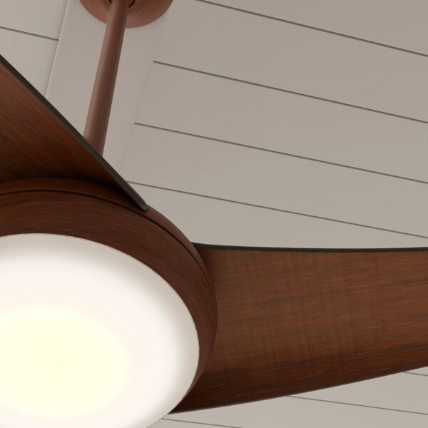 Minka Ceiling Fan Co. Aeroflo 52-Inches Distressed Koa with Distressed Koa Blades Integrated LED Fixture Indoor Downrod mount Standard Ceiling Fan With Light and Remote ( 3 -Blade) - Image 4