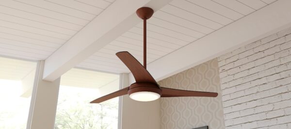 Minka Ceiling Fan Co. Aeroflo 52-Inches Distressed Koa with Distressed Koa Blades Integrated LED Fixture Indoor Downrod mount Standard Ceiling Fan With Light and Remote ( 3 -Blade) - Image 6