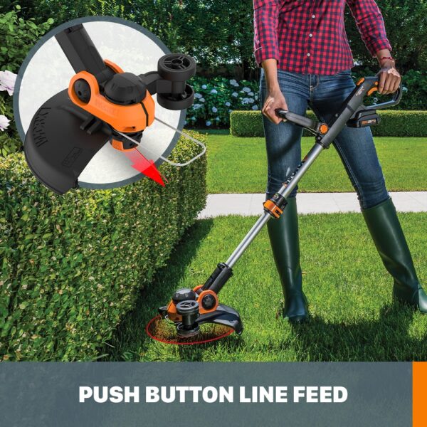 WORX Power Share 20-volt Max Cordless Battery String Trimmer and Leaf Blower Combo Kit 2 Ah (Battery & Charger Included) - Image 5