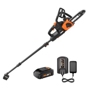 WORX Power Share 20-volt Max 10-in 2 Ah Battery Pole Saw (Battery and Charger Included)