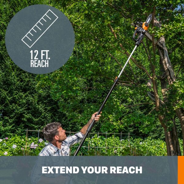 WORX Power Share 20-volt Max 10-in 2 Ah Battery Pole Saw (Battery and Charger Included) - Image 7
