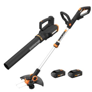 WORX Power Share 20-volt Max Cordless Battery String Trimmer and Leaf Blower Combo Kit 2 Ah (Battery & Charger Included)