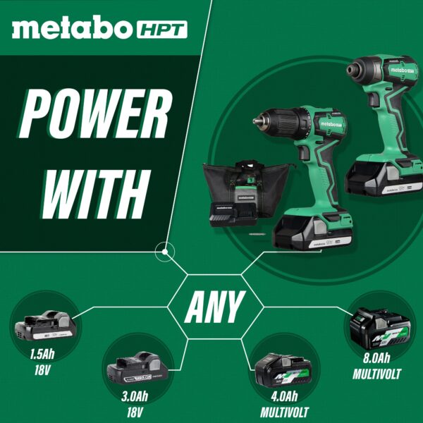 Metabo HPT MultiVolt 18-volt 2-Tool Brushless Power Tool Combo Kit with Soft Case (2-Batteries Included and Charger Included) - Image 4
