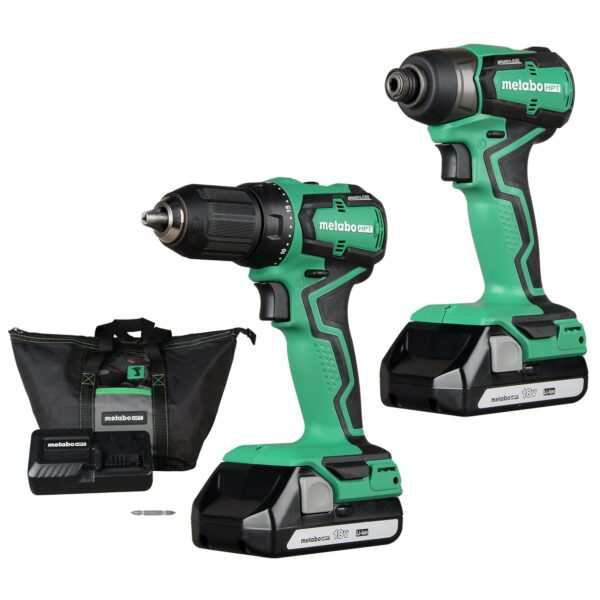 Metabo HPT MultiVolt 18-volt 2-Tool Brushless Power Tool Combo Kit with Soft Case (2-Batteries Included and Charger Included)
