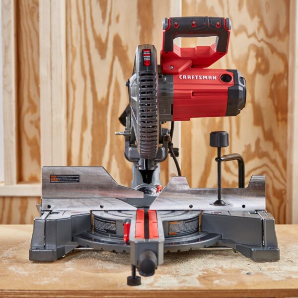CRAFTSMAN 10-in 15-Amp Single Bevel Sliding Corded Miter Saw - Image 8