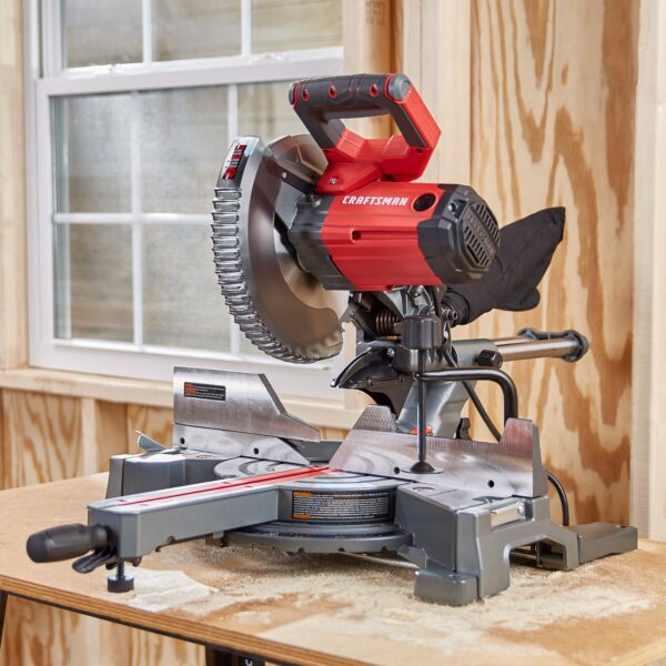 CRAFTSMAN 10-in 15-Amp Single Bevel Sliding Corded Miter Saw - Image 6