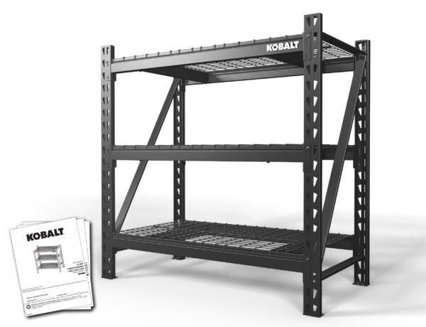 Kobalt Steel Heavy Duty 3-Tier Utility Shelving Unit (48-in W x 24-in D x 47-in H), Black, (1500-lb Capacity Per Shelf) - Image 3