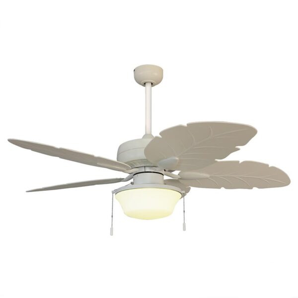 Harbor Breeze Waveport 52-Inches White with Matte White Blades Indoor/Outdoor Downrod or flush mount Standard Ceiling Fan With Light ( 5 -Blade) - Image 2