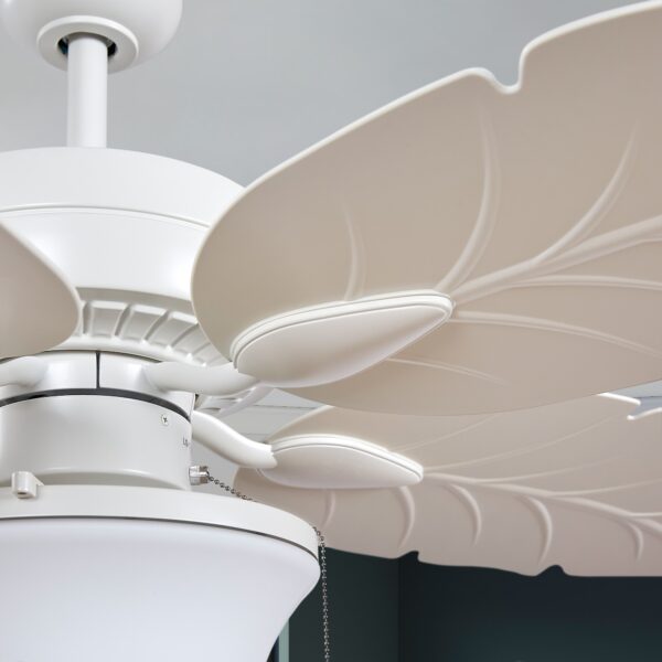 Harbor Breeze Waveport 52-Inches White with Matte White Blades Indoor/Outdoor Downrod or flush mount Standard Ceiling Fan With Light ( 5 -Blade) - Image 8