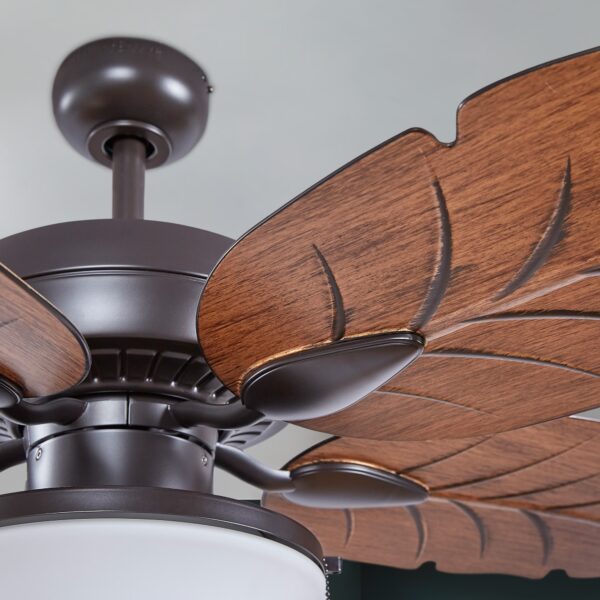 Harbor Breeze Waveport 52-Inches Aged Bronze with Brown Blades Indoor/Outdoor Downrod or flush mount Standard Ceiling Fan With Light ( 5 -Blade) - Image 6