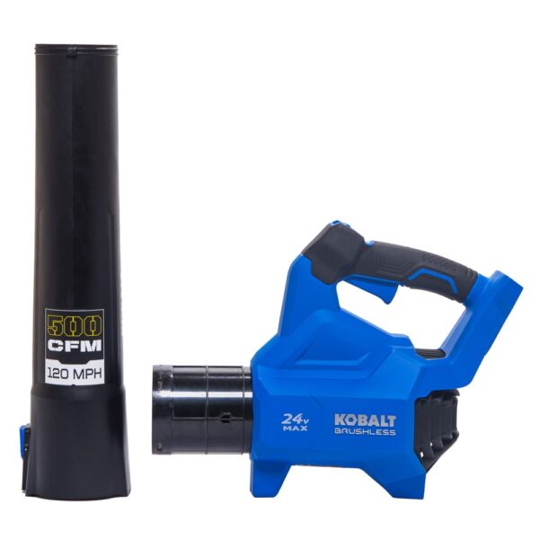 Kobalt 24-volt 500-CFM 120-MPH Battery Handheld Leaf Blower 4 Ah (Battery and Charger Included) - Image 6
