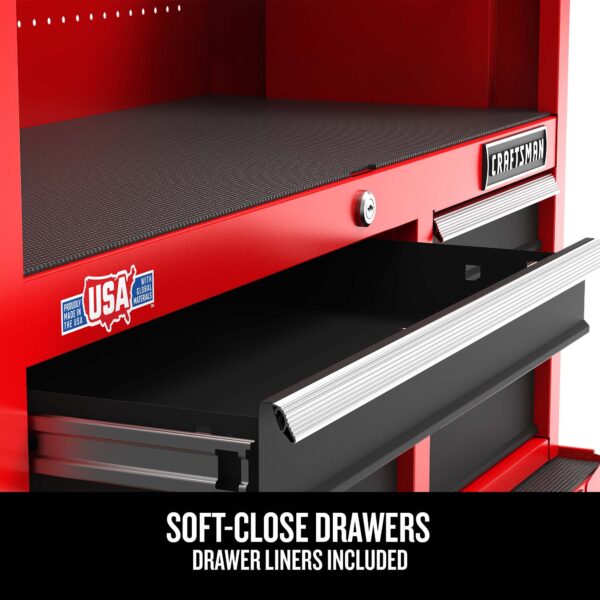 CRAFTSMAN 2000 Series 41-Inches W x 24.7-Inches H x 16-Inches D 6 -Drawer Steel Tool Chest ( Red ) - Image 4