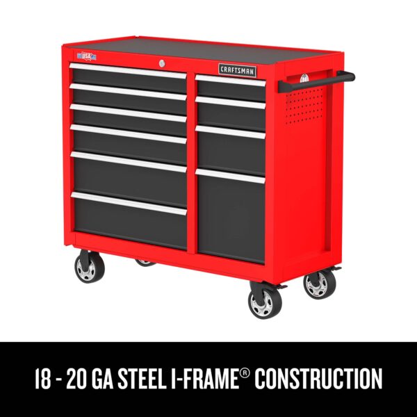 CRAFTSMAN 2000 Series 41-Inches W x 37.5-Inches H 10 -Drawer Steel Rolling Tool Cabinet ( Red ) - Image 5