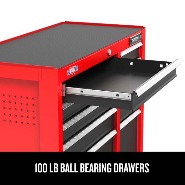 CRAFTSMAN 2000 Series 26-Inches W x 36.5-Inches H 5 -Drawer Steel Rolling Tool Cabinet ( Red ) - Image 9