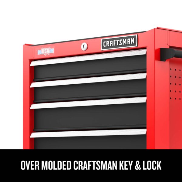 CRAFTSMAN 2000 Series 26-Inches W x 36.5-Inches H 5 -Drawer Steel Rolling Tool Cabinet ( Red ) - Image 8