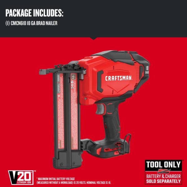 CRAFTSMAN V20 2-in 18 -Gauge Cordless Straight Brad Nailer - Image 2