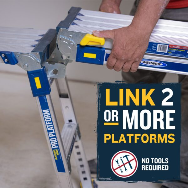 Werner Pro Linking Platform Aluminum 1.7-Feet H x 3.9-Feet L 300-lbs. Capacity Work platform - Image 3