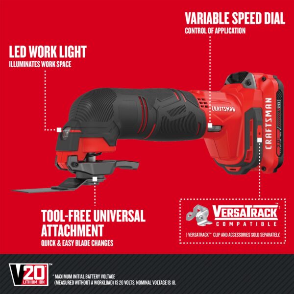 CRAFTSMAN 20-volt Max 6-Tool Power Tool Combo Kit with Soft Case (2-Batteries and Charger Included) - Image 7