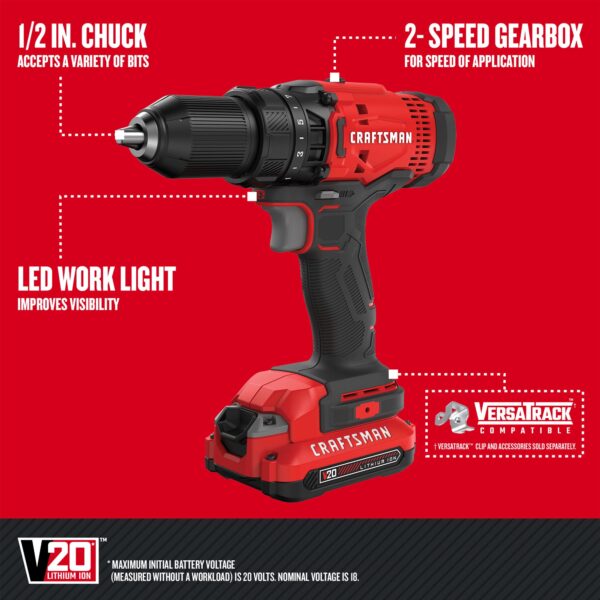 CRAFTSMAN 20-volt Max 6-Tool Power Tool Combo Kit with Soft Case (2-Batteries and Charger Included) - Image 4
