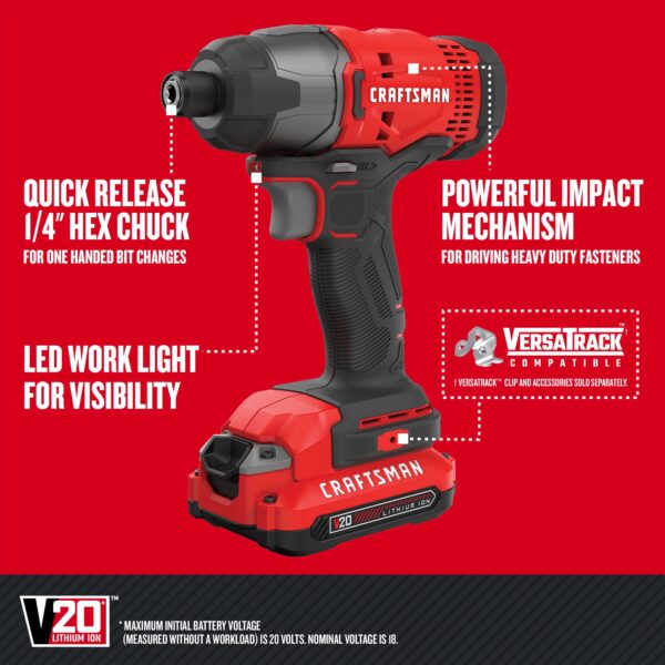 CRAFTSMAN 20-volt Max 6-Tool Power Tool Combo Kit with Soft Case (2-Batteries and Charger Included) - Image 6