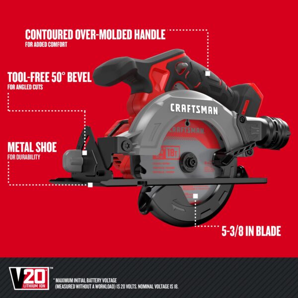 CRAFTSMAN 20-volt Max 6-Tool Power Tool Combo Kit with Soft Case (2-Batteries and Charger Included) - Image 8