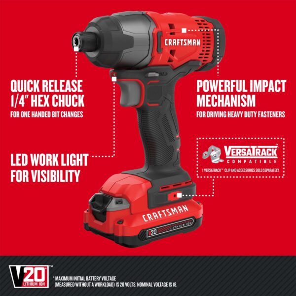 CRAFTSMAN V20 20-volt Max 8-Tool Power Tool Combo Kit with Soft Case (2-Batteries Included and Charger Included) - Image 6