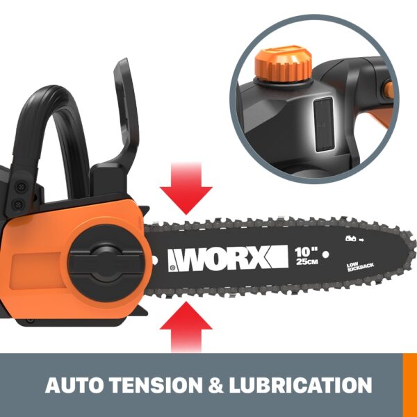WORX Power Share 20-volt Max 10-in Battery 2 Ah Chainsaw (Battery and Charger Included) - Image 3