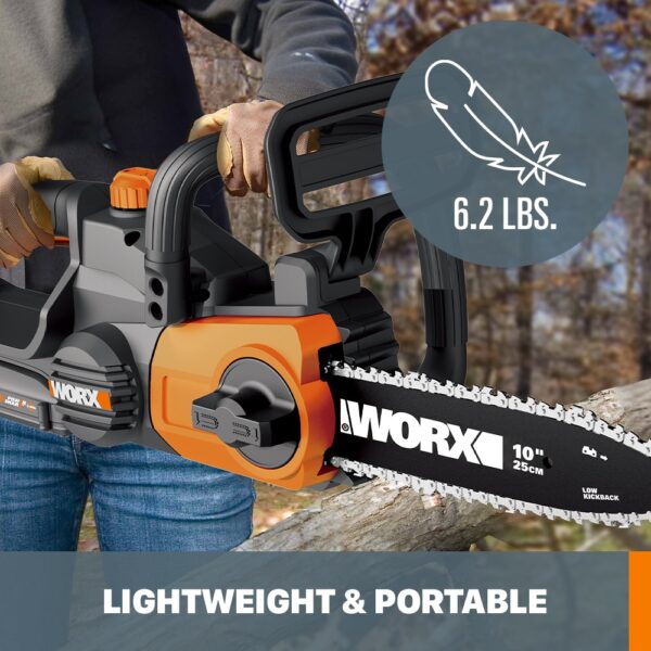 WORX Power Share 20-volt Max 10-in Battery 2 Ah Chainsaw (Battery and Charger Included) - Image 4