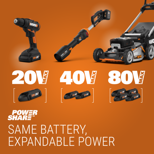 WORX Power Share 20-volt Max 10-in 2 Ah Battery Pole Saw (Battery and Charger Included) - Image 9