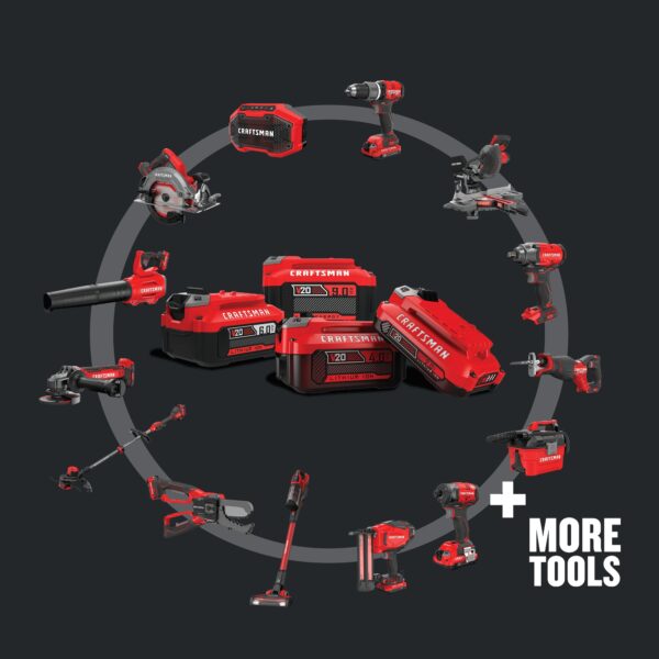 CRAFTSMAN V20 RP 20-volt Max Variable Speed Brushless 1/2-in Drive Cordless Impact Wrench ( Battery Included ) - Image 9