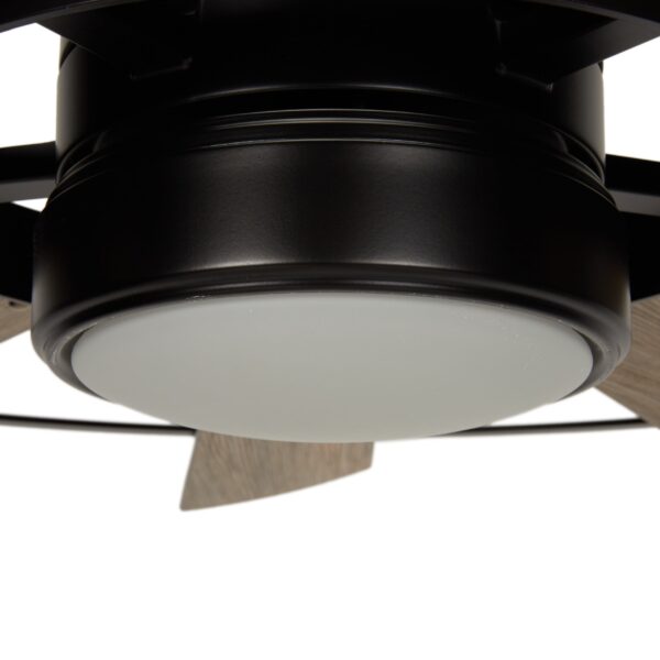 Harbor Breeze Henderson 60-Inches Matte Black with Rustic Weathered Oak Blades Integrated LED Fixture Indoor Downrod mount Windmill Ceiling Fan With Light and Remote ( 10 -Blade) - Image 3