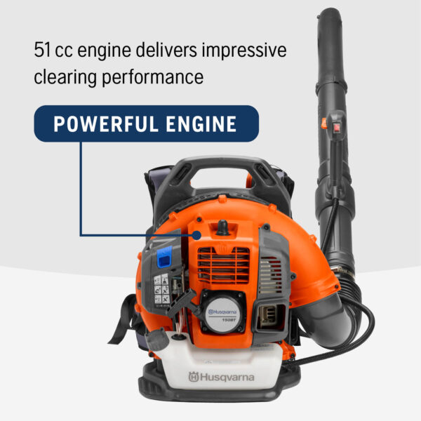 Husqvarna 150BT 51-cc 2-cycle 765-CFM 270-MPH Gas Backpack Leaf Blower - Image 4