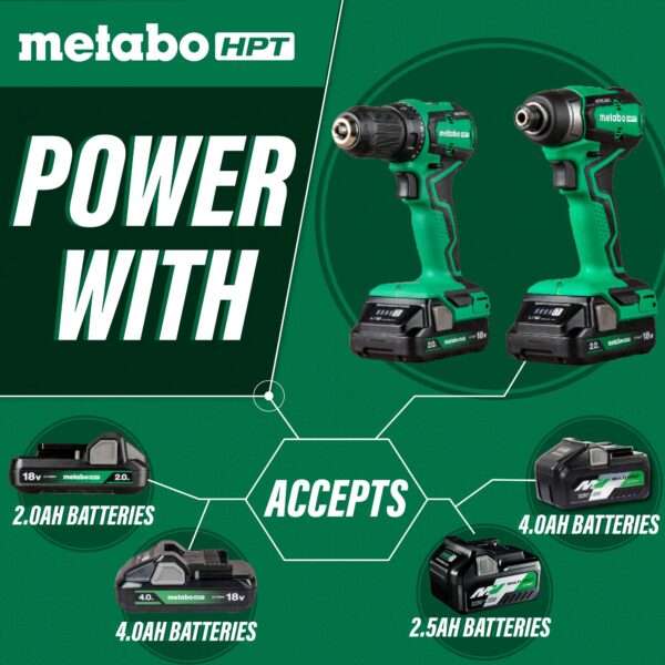 Metabo HPT 18-volt 2-Tool Brushless Power Tool Combo Kit with Soft Case (2-Batteries Included and Charger Included) - Image 5