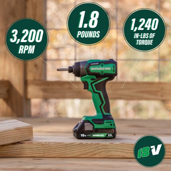 Metabo HPT 18-volt 2-Tool Brushless Power Tool Combo Kit with Soft Case (2-Batteries Included and Charger Included) - Image 3