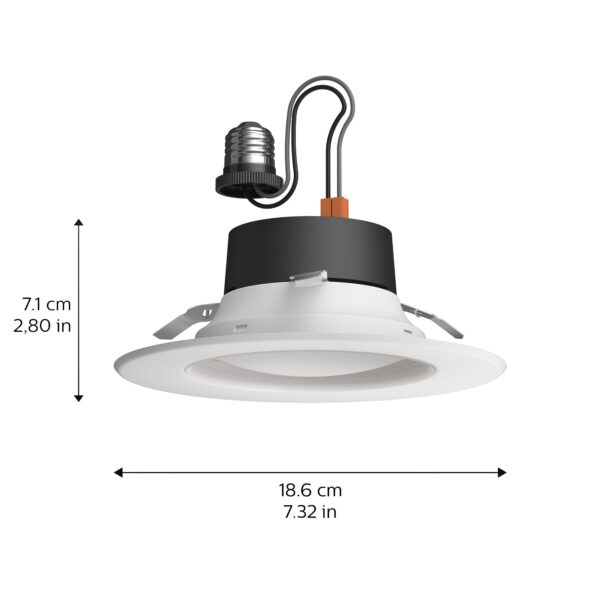 Philips Hue Smart Compatible Bluetooth Compatibility White 5-in or 6-in 1100 -Lumens Switchable Round Dimmable LED Damp rated Recessed Downlight 4 -Pack - Image 10