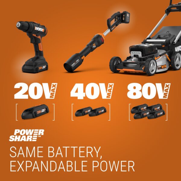 WORX Power Share 20-volt Max Cordless Battery String Trimmer and Leaf Blower Combo Kit 2 Ah (Battery & Charger Included) - Image 3
