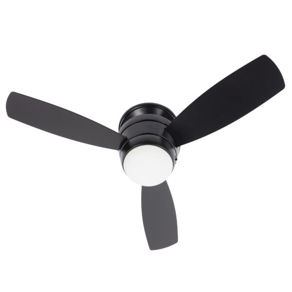 Harbor Breeze Mazon 44-Inches Matte Black with Black/Driftwood Blades Integrated LED Fixture Indoor Flush mount Standard Ceiling Fan With Light and Remote ( 3 -Blade) - Image 7