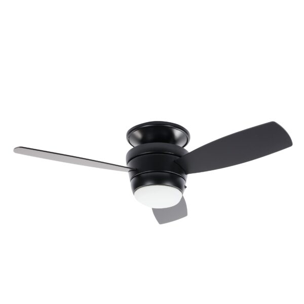Harbor Breeze Mazon 44-Inches Matte Black with Black/Driftwood Blades Integrated LED Fixture Indoor Flush mount Standard Ceiling Fan With Light and Remote ( 3 -Blade) - Image 8