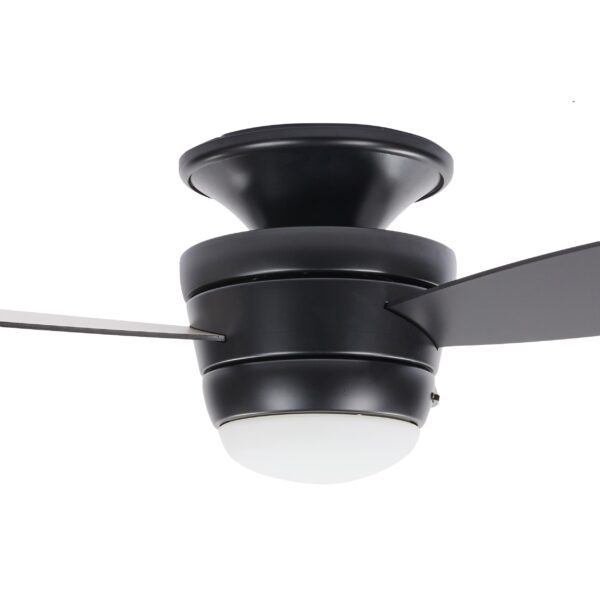 Harbor Breeze Mazon 44-Inches Matte Black with Black/Driftwood Blades Integrated LED Fixture Indoor Flush mount Standard Ceiling Fan With Light and Remote ( 3 -Blade) - Image 9