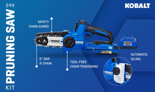 Kobalt 24-volt 6-in Battery 2 Ah Chainsaw (Battery and Charger Included) - Image 5