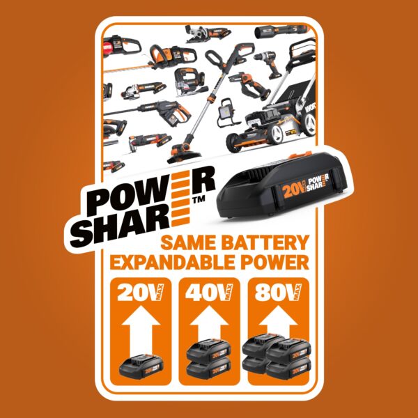 WORX Power Share 20-volt Max Cordless Battery String Trimmer and Leaf Blower Combo Kit 2 Ah (Battery & Charger Included) - Image 2