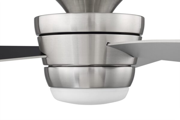Harbor Breeze Mazon 44-Inches Brushed Nickel with Brushed Nickel/Black Blades Integrated LED Fixture Indoor Flush mount Standard Ceiling Fan With Light and Remote ( 3 -Blade) - Image 9