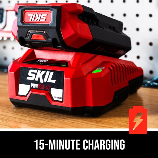 SKIL PWR CORE 40-volt 530-CFM 120-MPH Battery Handheld Leaf Blower 2.5 Ah (Battery and Charger Included) - Image 4