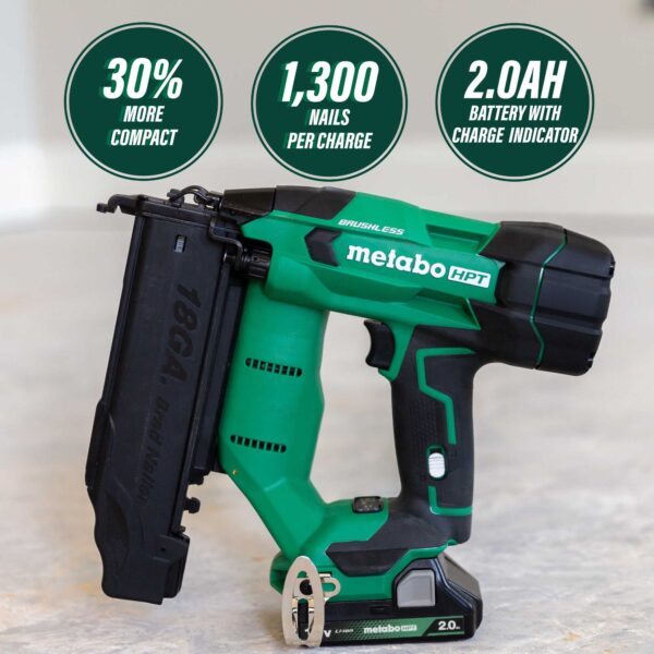 Metabo HPT MultiVolt 2-in 18 -Gauge Cordless Brad Nailer ( Battery Included ) - Image 3