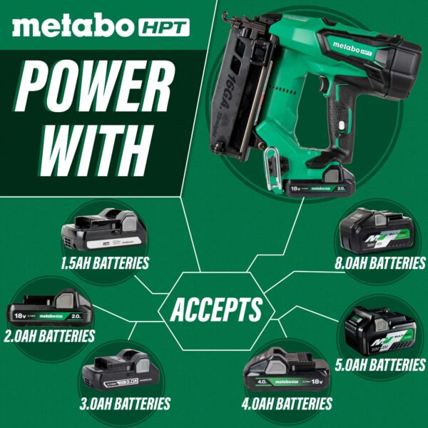 Metabo HPT 2-1/2-in 16 -Gauge Cordless Straight Finish Nailer ( Battery Included ) - Image 4