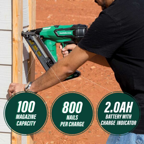 Metabo HPT 2-1/2-in 15 -Gauge Cordless Angled Finish Nailer ( Battery Included ) - Image 3