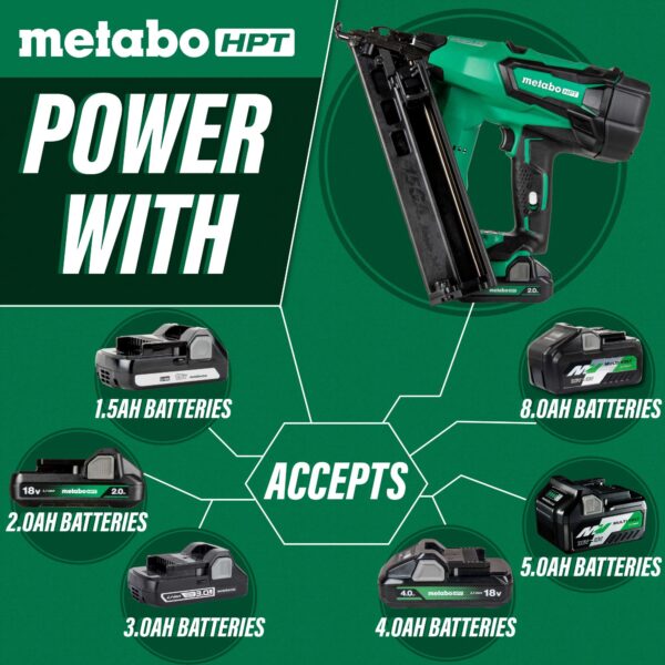 Metabo HPT 2-1/2-in 15 -Gauge Cordless Angled Finish Nailer ( Battery Included ) - Image 5