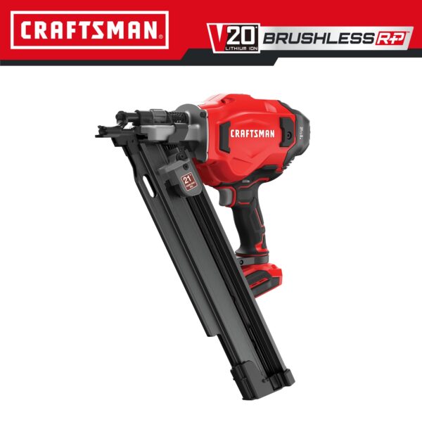 CRAFTSMAN V20 Brushless RP 3-1/4-in-in 21 -Degree Cordless Roundhead Framing Nailer - Image 2