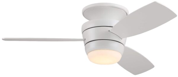 Harbor Breeze Mazon 44-in White with White/Driftwood Blades Integrated LED Fixture Indoor Flush mount Standard Ceiling Fan With Light and Remote ( 3 -Blade) - Image 5